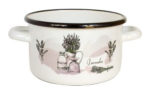 AGD EloPol - Garnek śred.LAVENDA 22 biały 4,6l