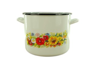 AGD EloPol - Garnek wys.KWIATY 20 bialy