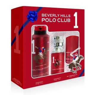 BEVERLY HILLS Polo Club Sport Nr.1 Zestaw upominkowy Woda toaletowa 50 ml + Dezodorant w sprayu 175 ml + Antyperspirant w kulce