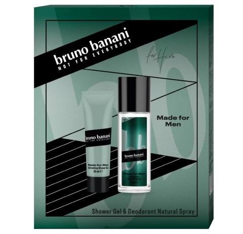 BRUNO BANANI Zestaw prezentowy Made For Men (Dezodorant naturalny spray 75ml+Żel pod prysznic 50ml))