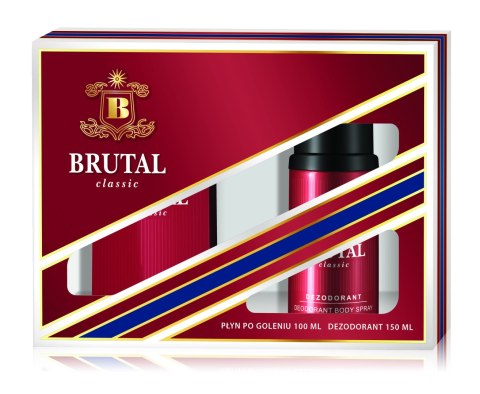 Brutal Zestaw prezentowy Classic (płyn po goleniu 100 ml + dezodorant spray 150 ml)