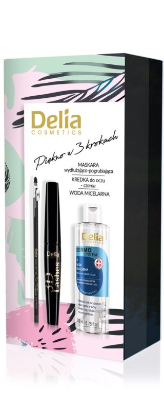 DELIA Zestaw Makeup 2 Woda miceralna + Mascara + Kredka