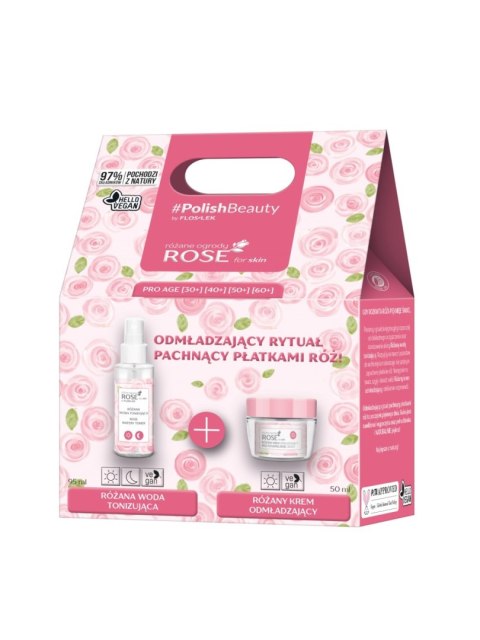 Floslek Zestaw ROSE for skin (Krem odmładzający 50ml + Woda tonizująca 95ml)