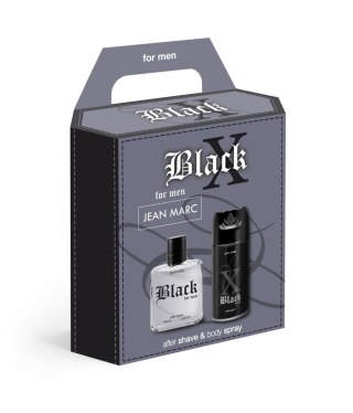 JEAN MARC X Black Zestaw prezentowy męski - dezodorant 150 ml + woda po goleniu 100 ml