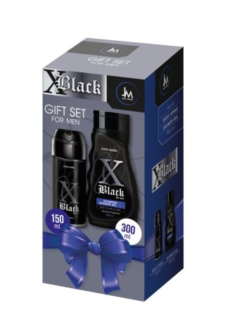 JEAN MARC X-Black Zestaw prezentowy męski - dezodorant 150 ml + żel pod prysznic 300 ml