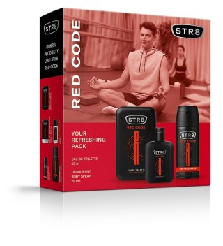 STR 8 Zestaw prezentowy Red Code (Woda toaletowa 50ml+Deo spray 150ml)