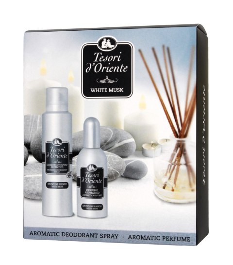 TESORI d`Oriente Zestaw prezentowy White Musk (Woda perfumowana 100 ml+ Dezodorant w sprayu 150 ml) 1 op. - 2 szt.