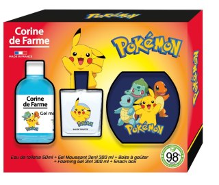 CORINE DE FARME Zestaw prezentowy Pokemon (woda toaletowa 30ml + Żel pieniący 3w1 300ml + Pudełko na przekąski)