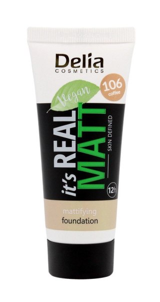 Delia Cosmetics It`s Real Matt Podkład matujący odżywczo-nawilżający nr 106 Coffee 30ml