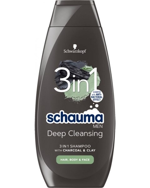 SCHAUMA 400ml szampon Men 3w1 Charcoal Top 4690