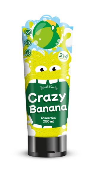 SWEET CANDY Szampon i żel pod prysznic 2w1 - Crazy Banana 250 ml