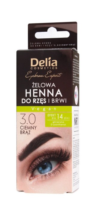 DELIA Henna do brwi żelowa 3.0 - Ciemny brąz