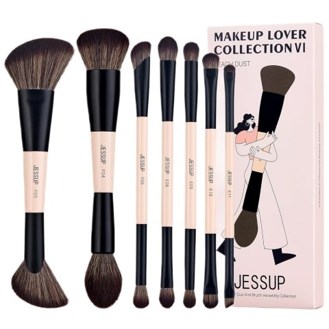 Duo-End Brush Versatility Collection zestaw dwustronnych pędzli do makijażu Peach Dust 7szt.