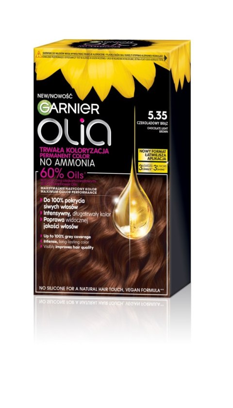 GARNIER Olia Farba do włosów nr 5.35 Chocolate Light Brown - Czekoladowy brąz