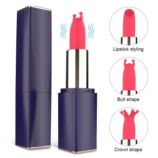 Lipstick dyskretny wibrator w etui z wymiennymi końcówkami z 9 trybami wibracji Black