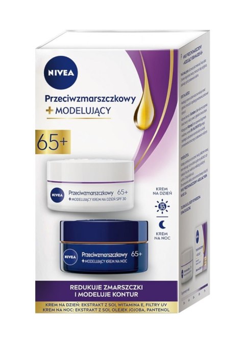 NIVEA Zestaw DUO Modelujący krem przeciwzmarszczkowy 65+ (krem na dzień 50 ml + krem na noc 50 ml) NIVEA Zestaw DUO Modelujący krem przeciwzmarszczkowy 65+ (krem na dzień 50 ml + krem na noc 50 ml)