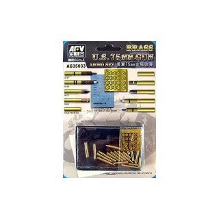 AFV Club AG35033 U.S. 75mm Gun AMMO Set - Brass