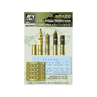 AFV Club AG35034 U.K. 95mm Howitzer Ammo Set-Brass