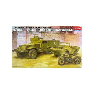 Academy 13408 M3 Halftrack + Amfibia + motocykl - 1/72