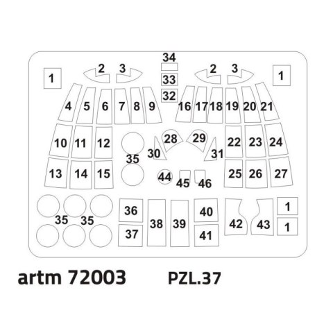 Fly ARTM72003 PZL.37 maska 1/72