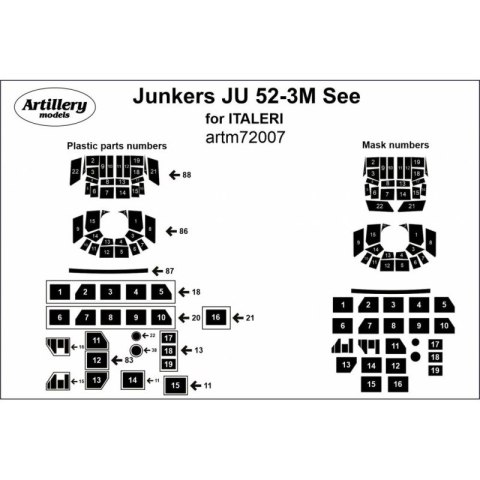 Fly ARTM72007 Junkers Ju 52-3M See for Italeri maska