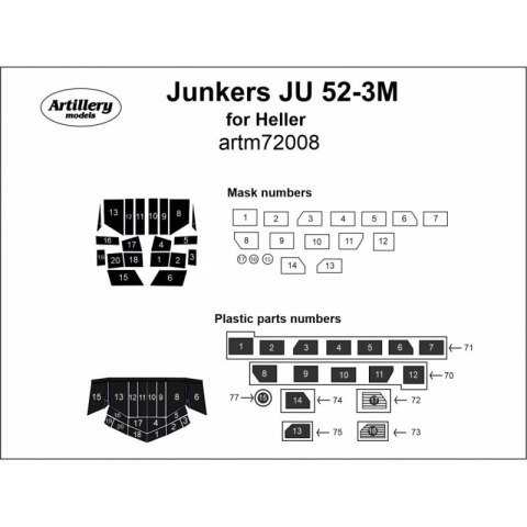 Fly ARTM72008 Junkers Ju 52-3M for Heller maska