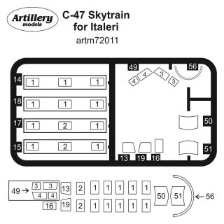 Fly ARTM72011 C-47 Skytrain for Italeri maska