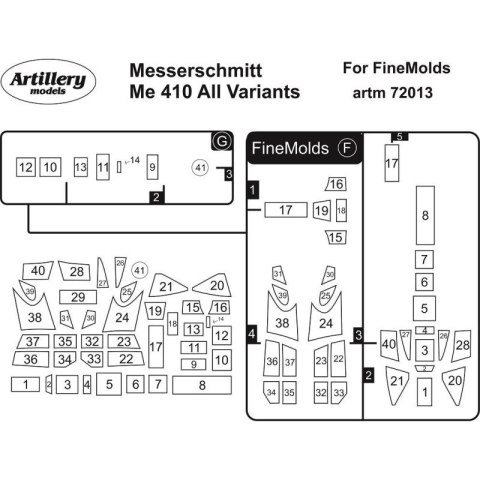 Fly ARTM72013 Me 410 all variants for Finr Molds maska