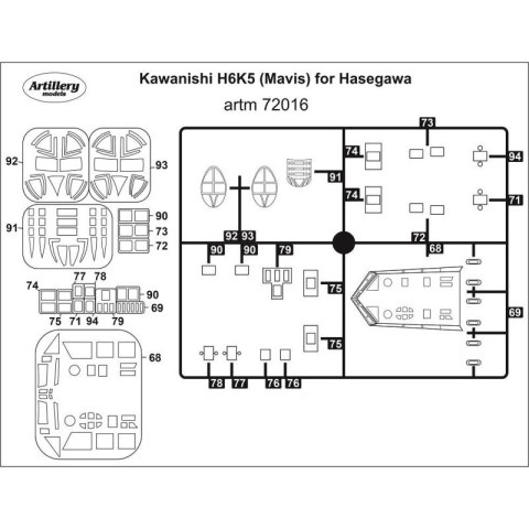 Fly ARTM72016 Kawanishi H6K5 (Mavis) for Hasegawa maska