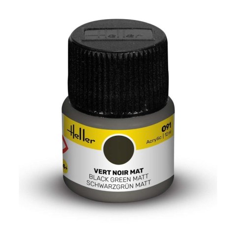 Heller Acrylic Paint 091 Black Green Matt 12 ml Heller Acrylic Paint 091 Black Green Matt 12 ml
