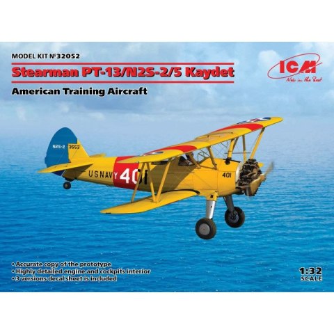 ICM 32052 Stearman PT-13/N2S-2/5 Kaydet, American Training Aircraft ICM 32052 Stearman PT-13/N2S-2/5 Kaydet, American Training Aircraft