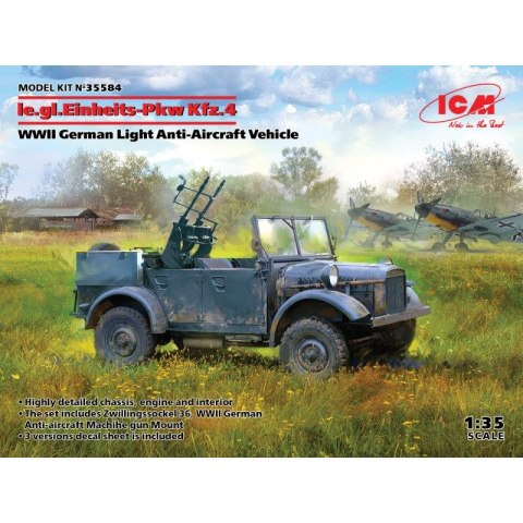 ICM 35584 le.gl.Einheitz-Pkw Kfz.4, WWII German Light Anti-Aircraft Vehicle