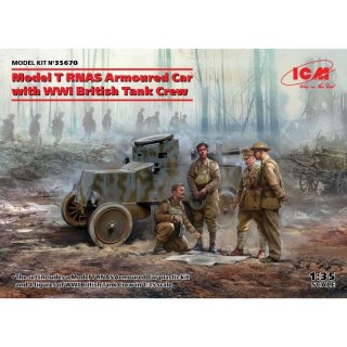 ICM 35670 Model T RNAS Armoured Car with WWI British Tank crew