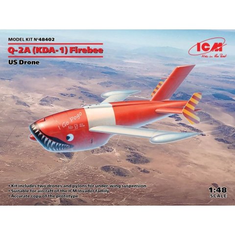 ICM 48402 Q-2A (KDA-1) Firebee, US Drone (2 airplanes and pilons)