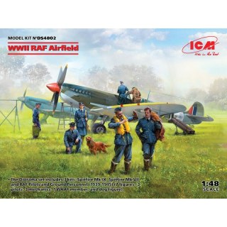 ICM DS4802 - WWII RAF Airfield (Spitfire Mk.IX, Spitfire Mk.VII, RAF Pilots and Ground Personnel (7 figures))