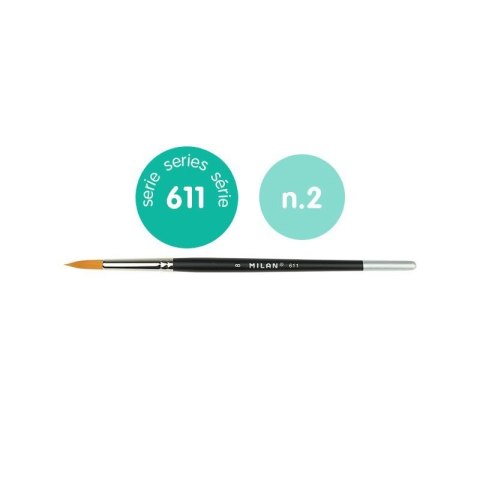 Milan 0461102 Premium Synthetic round paintbrush series 611 no. 2 Milan 0461102 Premium Synthetic round paintbrush series 611 no. 2