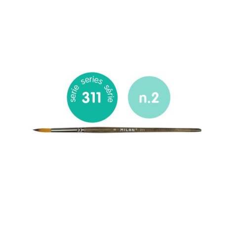 Milan 80462 Round synthetic bristle paintbrush series 311 no. 2