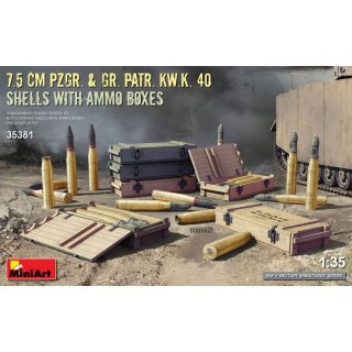 Mini Art 35381 7.5cm Pzgr. & Gr. Pstr. Kw.K. 40 Shells with ammo boxes