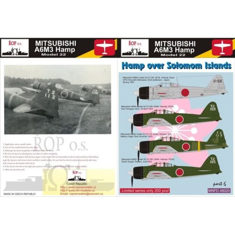 ROP o.s. MNFDL48020 1:48 Mitsubishi A6M3 Hamp Model 32 - Hamp over Solomon Islands