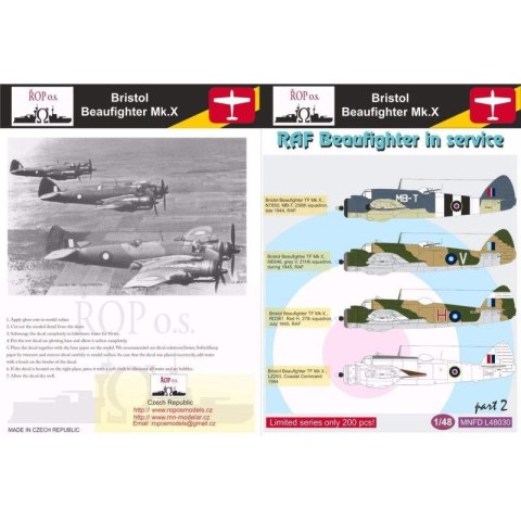 ROP o.s. MNFDL48030 1:48 Bristol Beaufighter Mk.X - RAF Beaufighter in service