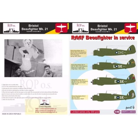 ROP o.s. MNFDL48032 1:48 Bristol Beaufighter Mk. 21 - RAAF Beaufighter in service