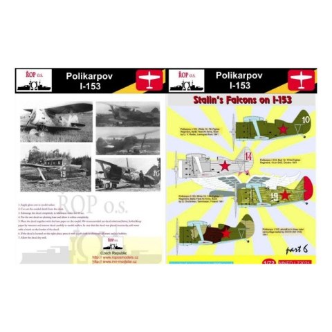 ROP o.s. MNFDL72021 1:72 Polikarpov I-153 - Stalin's Falcons on I-153