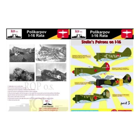 ROP o.s. MNFDL72024 1:72 Polikarpov I-16 Rata - Stalin's Falcons on I-16