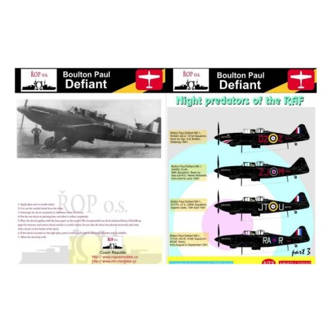 ROP o.s. MNFDL72032 1:72 Boulton Paul Defiant - Night predators of the RAF