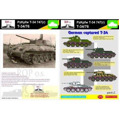 ROP o.s. MNFDT72014 1:72 Pz.Kpfw T-34 747(r) - German captured T-34