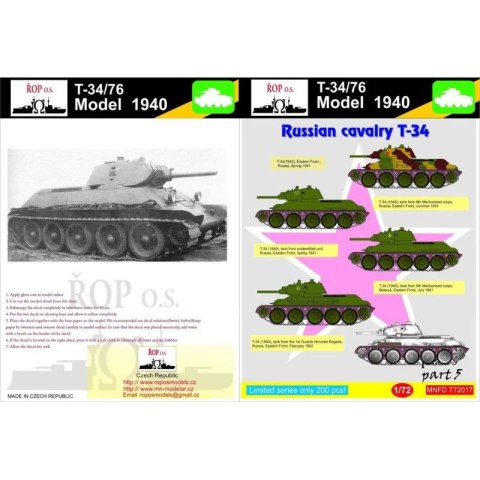 ROP o.s. MNFDT72017 1:72 T-34/76 Model 1940 - Russian cavalry T-34