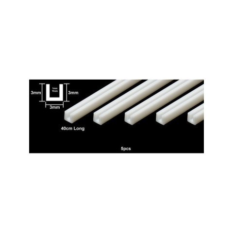 Tamiya 70202 Plastic Beams 3mm U *5