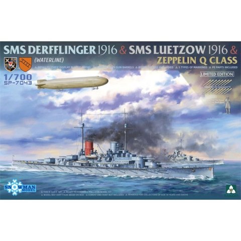 Takom Snownam SP-7043 SMS Derfflinger 1916 & SMS Leutzow 1916 & Zeppelin Q class ( Limited Edition)