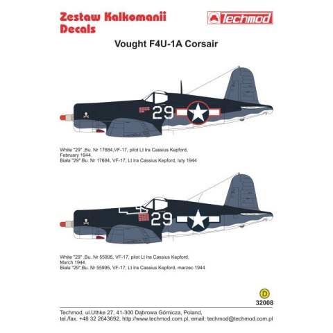 Techmod 32008 Corsair F4U-1A