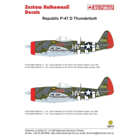 Techmod 32011 Republic P-47D Thunderbolt